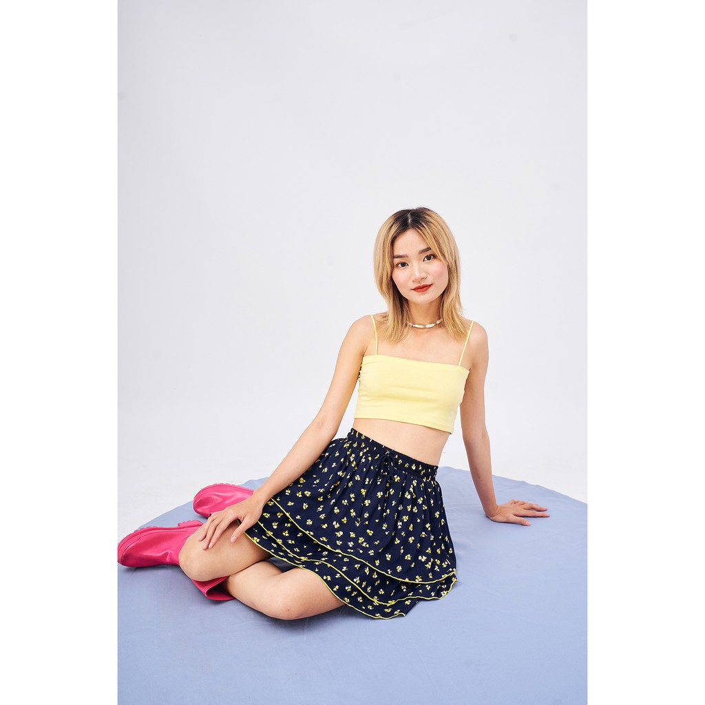 DOTTIE - Chân váy ngắn in hoa xanh đen S0036 | BigBuy360 - bigbuy360.vn