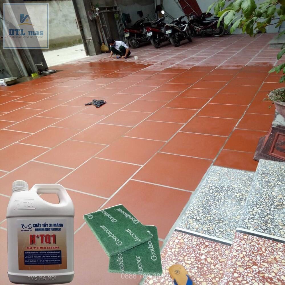 Tẩy xi măng trên nền gạch. Tẩy xi măng H + T 01 Chai 1.8L