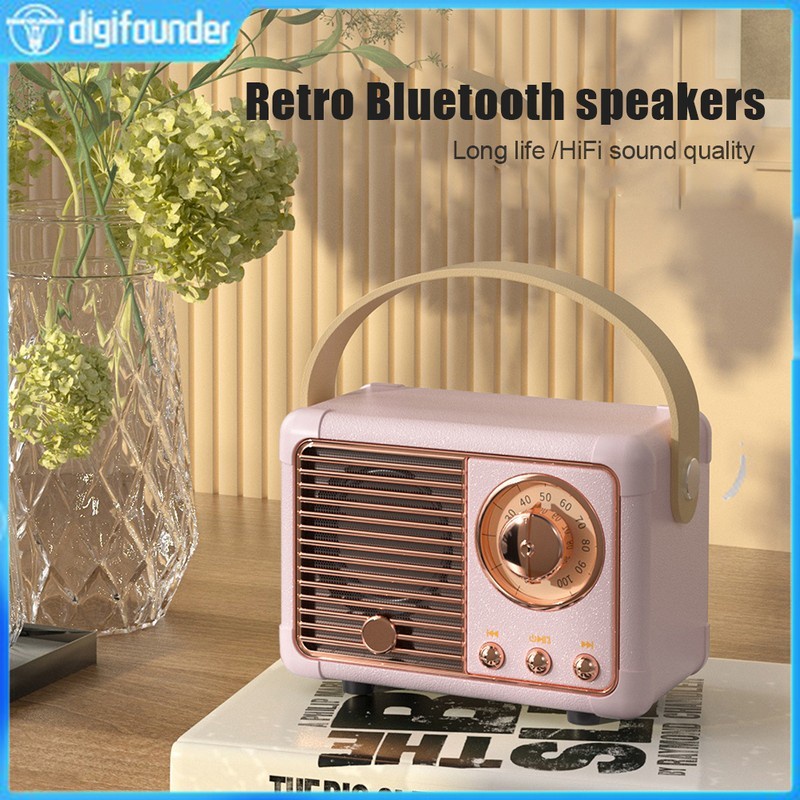 Loa bluetooth DIGIFOUNDER mini không dây cổng USB R1W5 phong cách cổ điển