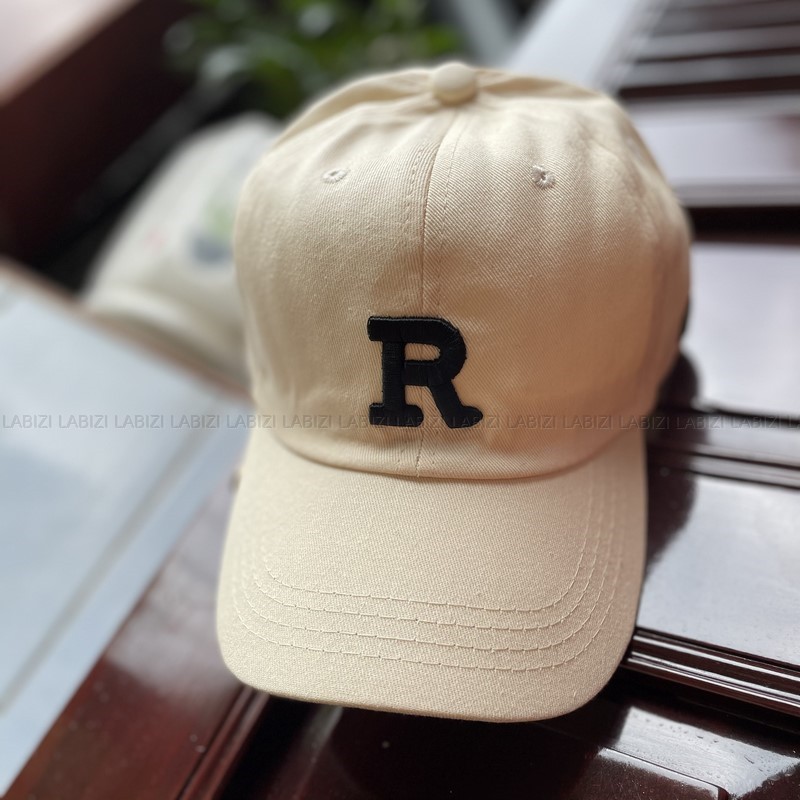 Mũ lưỡi trai thời trang nam nữ cá tính giá rẻ mềm đẹp, Nón kết phong cách Ulzzang Unisex thêu chữ R LABIZI NK02