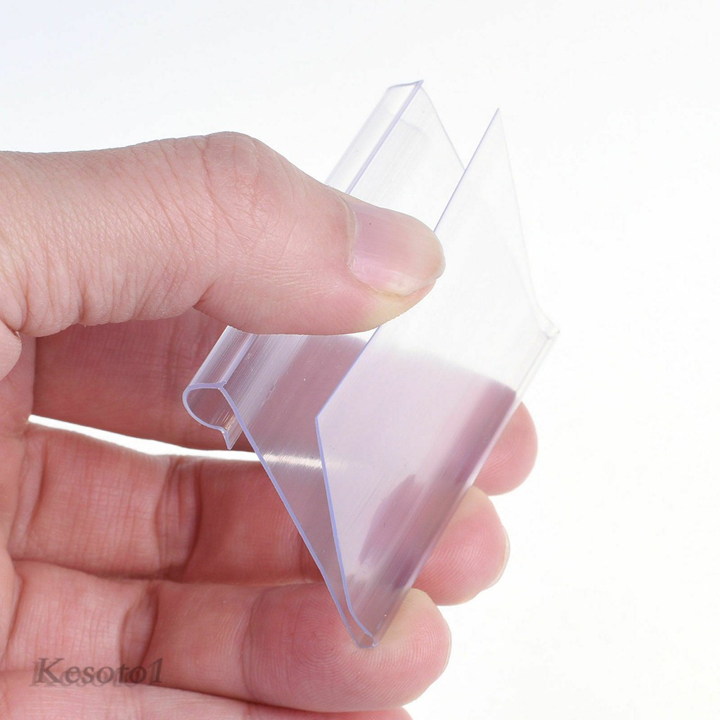 Set 50 Giá Đỡ Thẻ Ghi Giá Tên Bằng Nhựa PVC Trong Suốt Cho Cửa Hàng / Nhà Kho / Siêu Thị