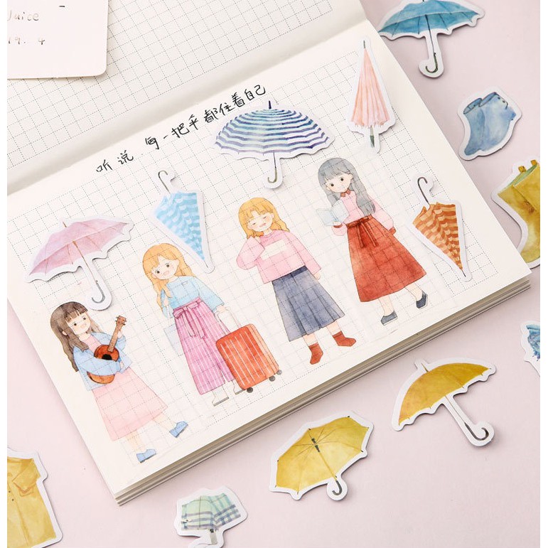 Hộp 40 sticker trang trí planner scrapbook SH4003