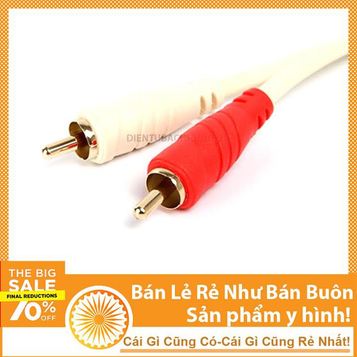 Dây AV Audio 3.5 ra 2 Jack Hoa Sen Choseal 1m8