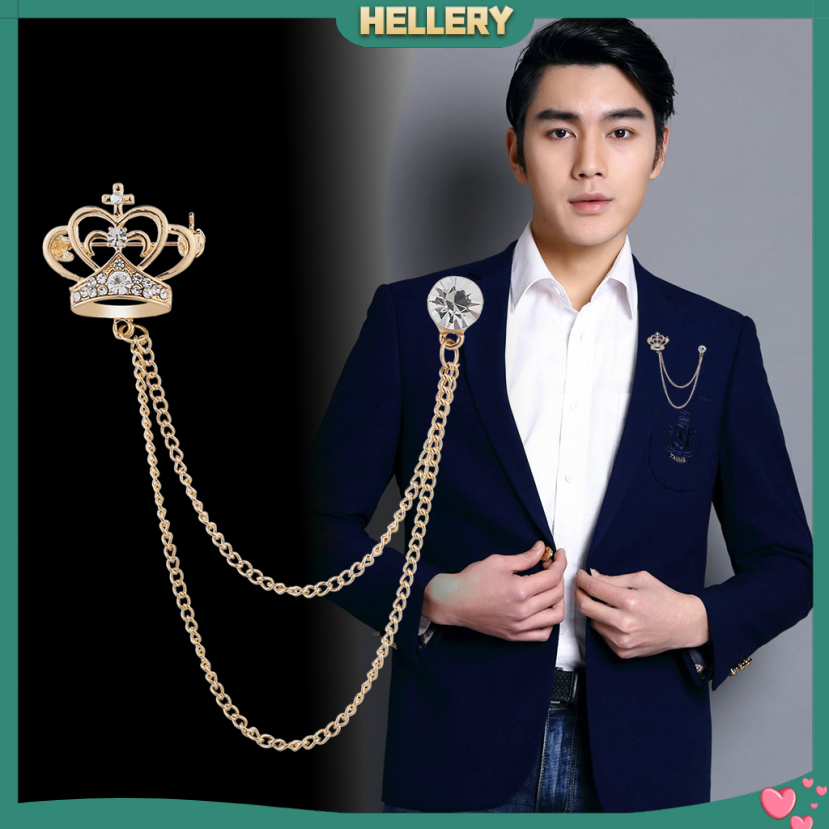 Cài Áo Hình Vương Miện Đính Đá Thời Trang Cho Nam