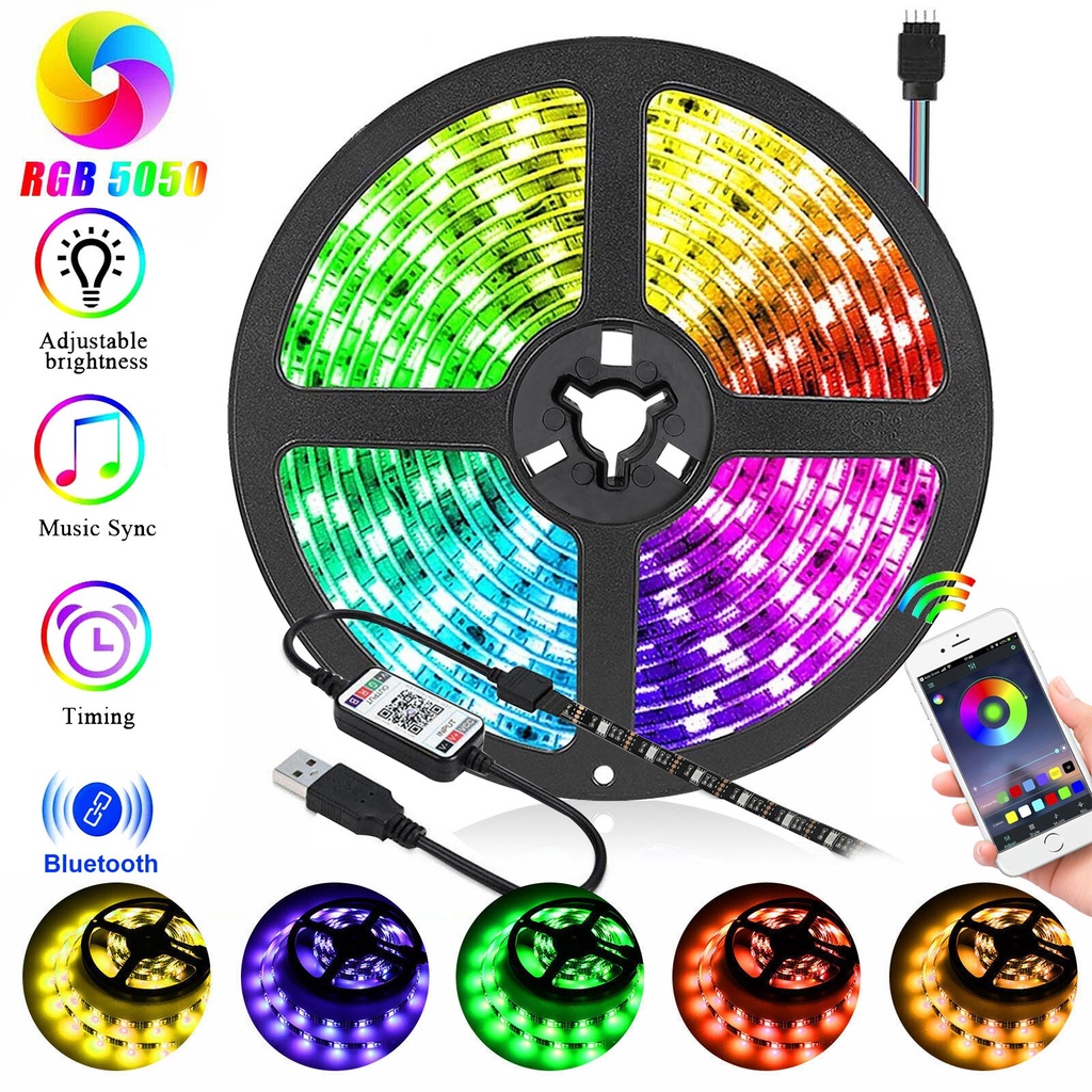 Đèn led tiktok 5M mix đổi màu RGB Quay video cuốn hút Triệu view Đèn trang trí phòng ngủ bàn làm việ