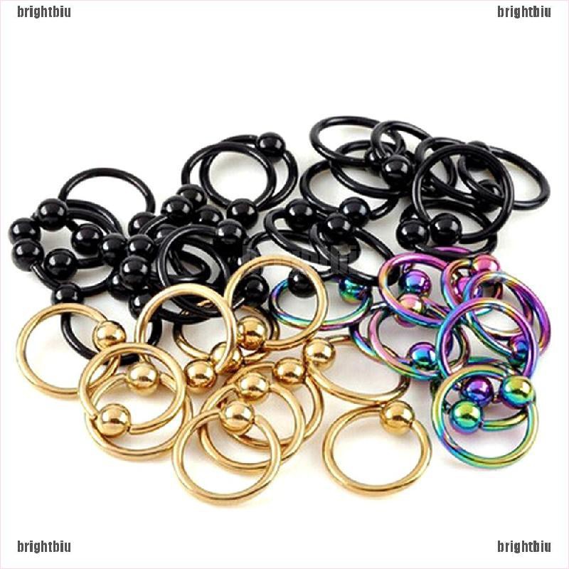 BB 1 Piece Chic Nose Ring Lip Ear Nose Clip On Ball Piercing Nose Lip Hoop Earring[VN]