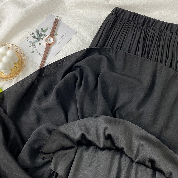 [Mã FADIRECT20 giảm 20K đơn 150K] Chân váy dài nhún 2 lớp Ulzzang phong cách Hàn Quốc Freesize | BigBuy360 - bigbuy360.vn