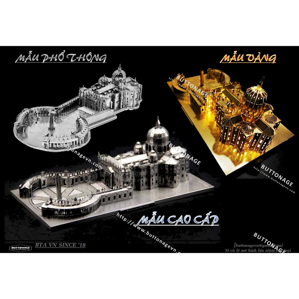 Mô Hình Lắp Ghép kim Loại 3D Vương Cung Thánh Đường Thánh Phêrô