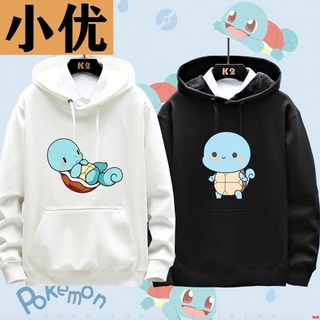 Áo Khoác Nỉ Lót Lông Cừu Họa Tiết Hoạt Hình Pokemon Jenny Turtle Dễ Phối Đồ Cho Cặp Đôi