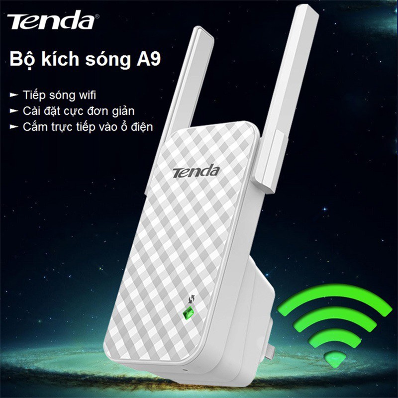 Bộ Kích Sóng Wifi Chuẩn N300Mbps Có Cổng Lan Tenda A301 - Không Cổng Tenda Lan A9 - [ ex200 mecury ]- Chính Hãng BH36TH