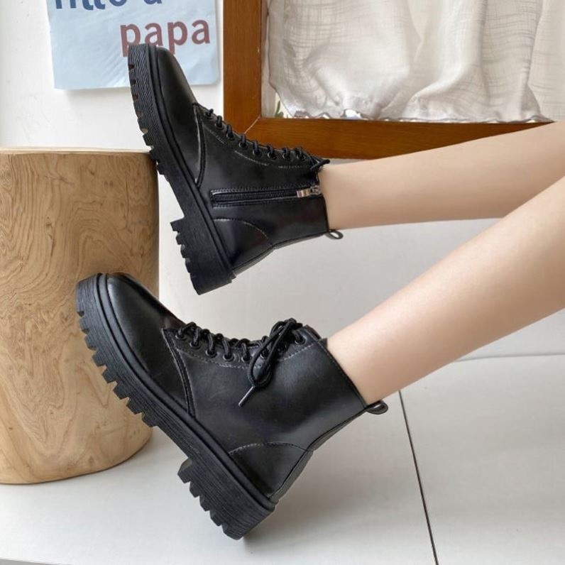 CÓ SẴN BOOT ĐEN ULLZANG -BỐT NỮ( KÈM VIDEO ẢNH THẬT)