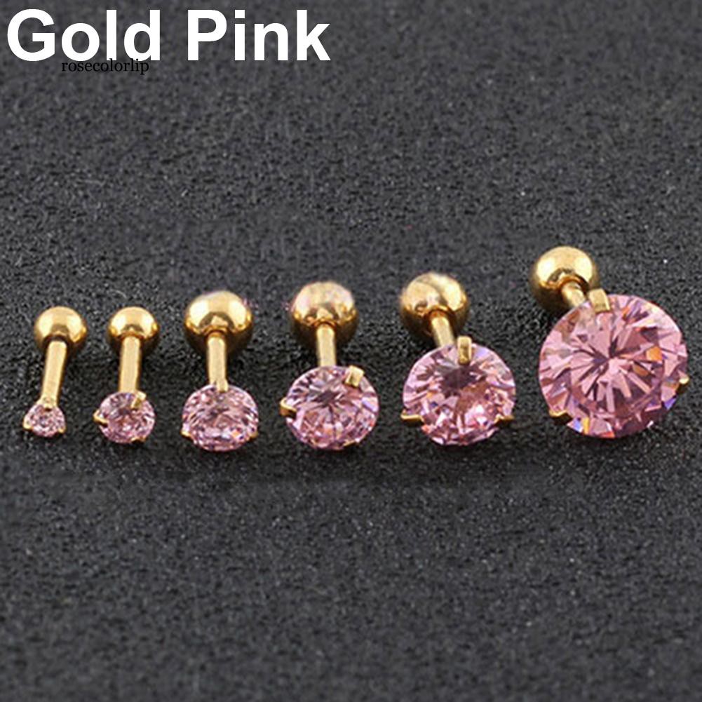 Set 2 Khuyên Tai 3 Chấu Bằng Thép Không Gỉ Cá Tính Thời Trang