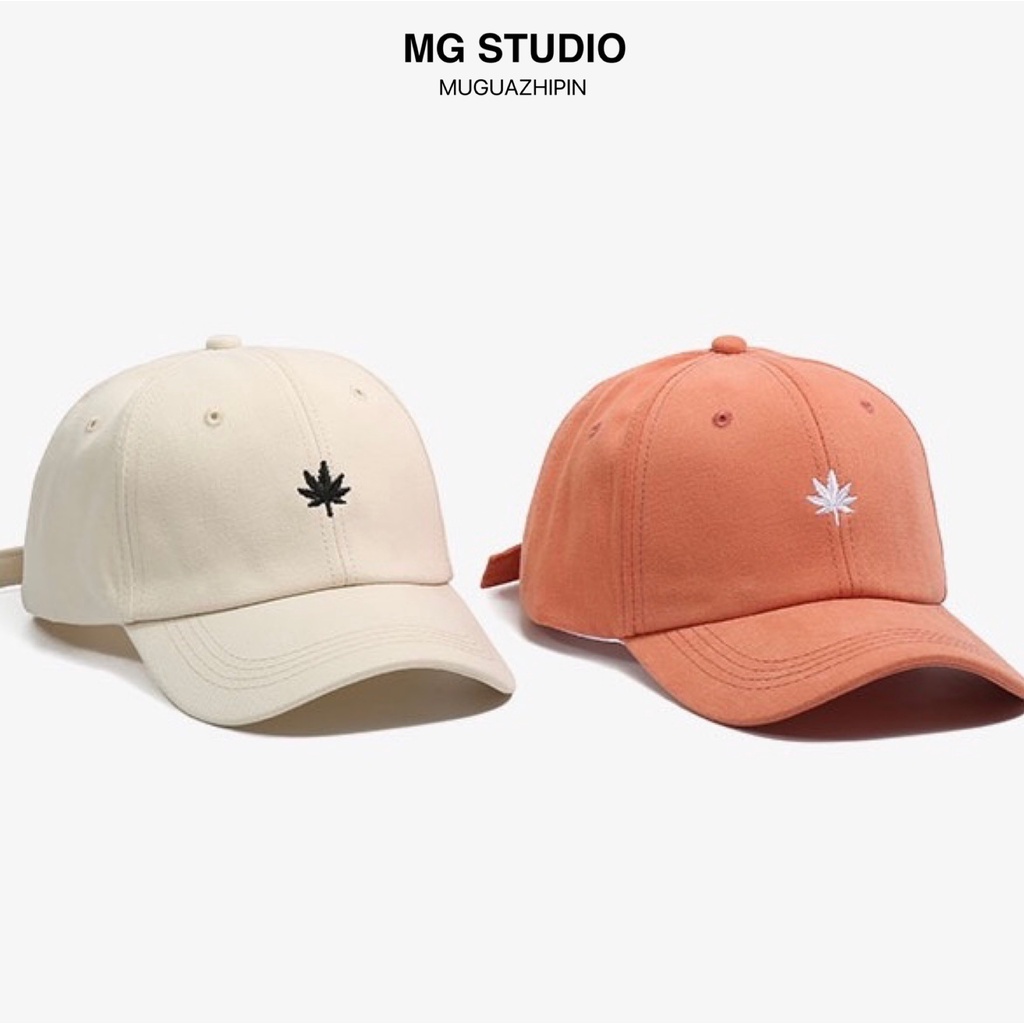 Mũ lưỡi trai MG STUDIO thêu họa tiết lá phong 6 màu sắc tuỳ chọn