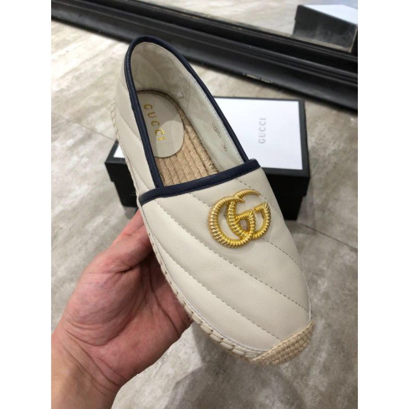 Giày lười đế cói Gucci da siêu đẹp 2021 GC