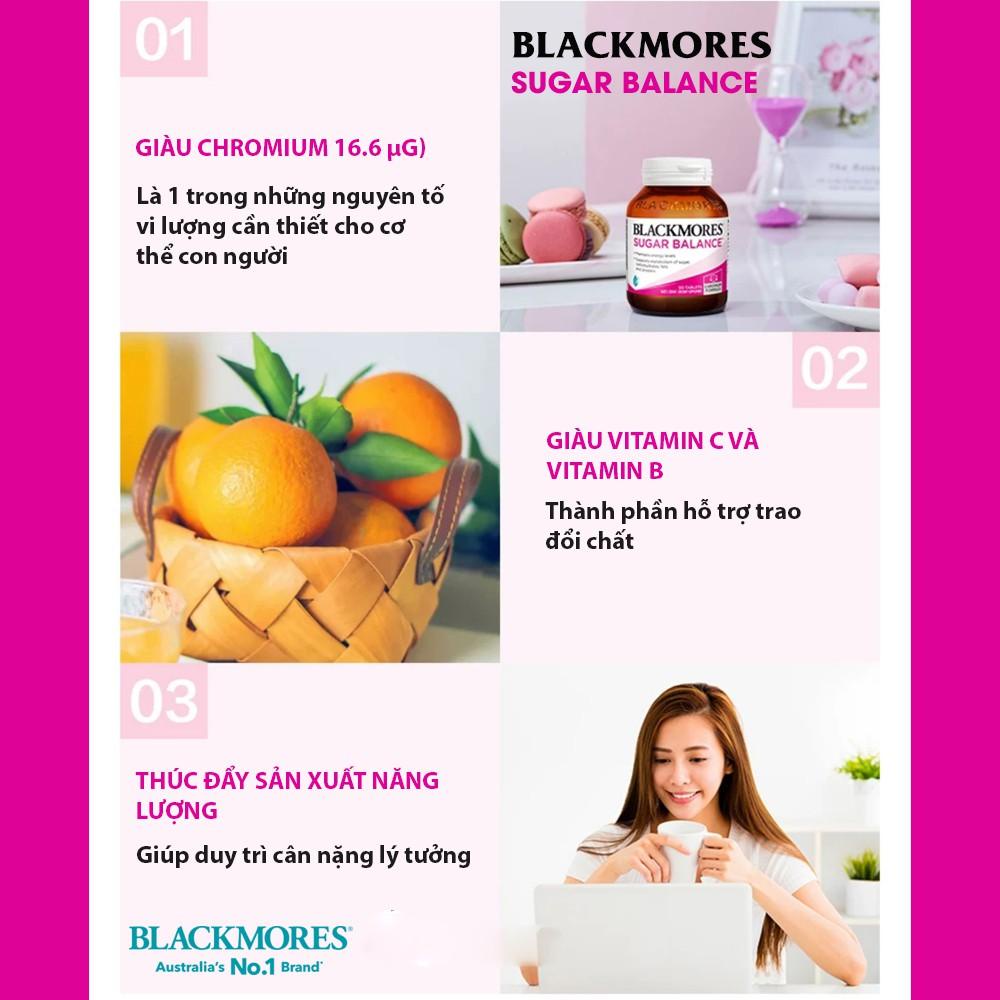 Viên uống cân bằng đường huyết dành cho người tiểu đường sugar balance blackmores Úc 90 viên Healthy care quatangme