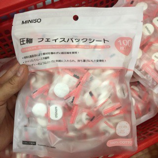 Mặt nạ giấy nén🍑freeship🍑 mặt nạ miniso gói 100 viên nhât bản