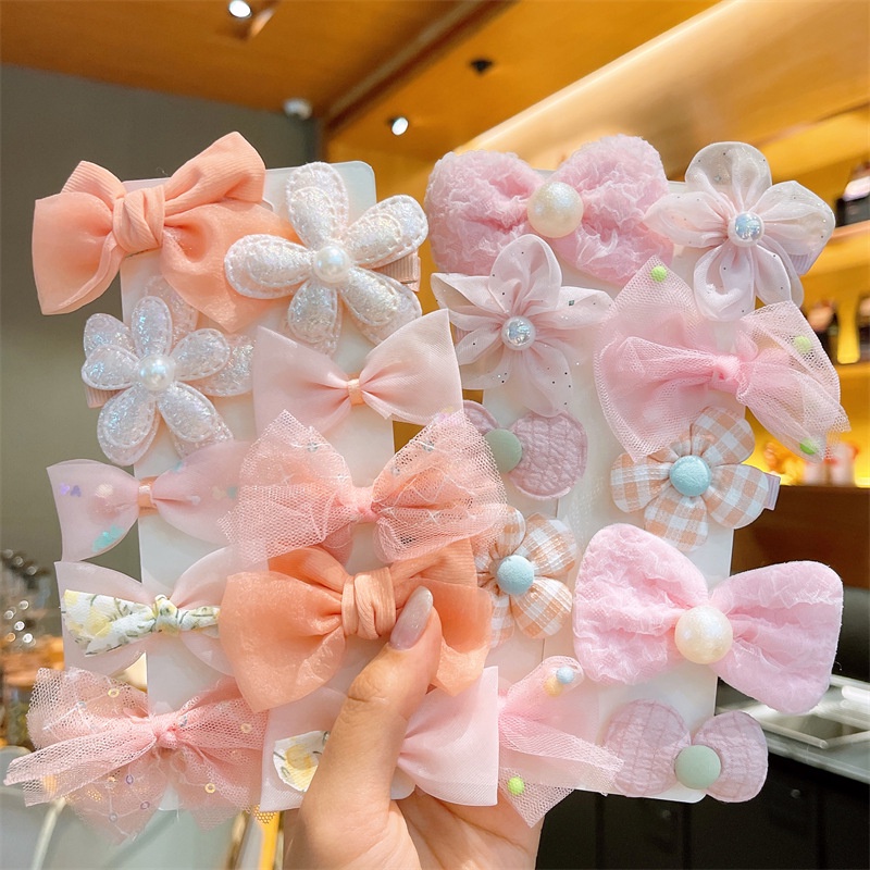 Kẹp Tóc Nơ Vải Hoa Xinh Xắn Phong Cách Công Chúa 2022 Cho Bé Gái