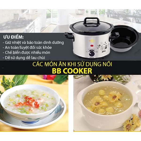 [Mã ELHADEV giảm 4% đơn 300K] Nồi nấu cháo chậm BB Cooker 2,5l