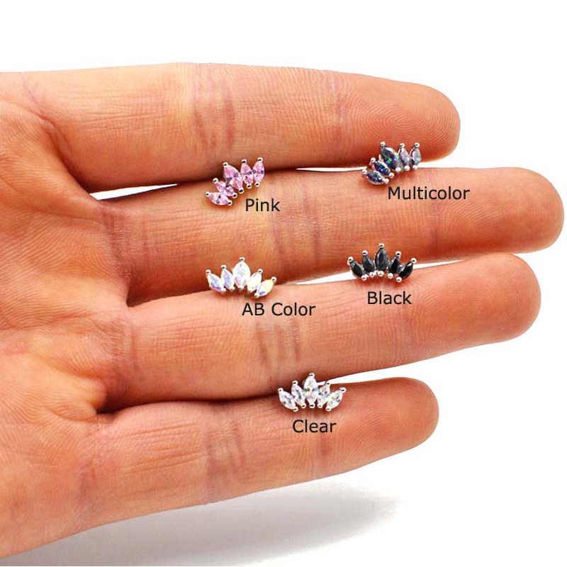 1 Khuyên Tai Hình Con Ngựa Đính Đá Zircon 16g