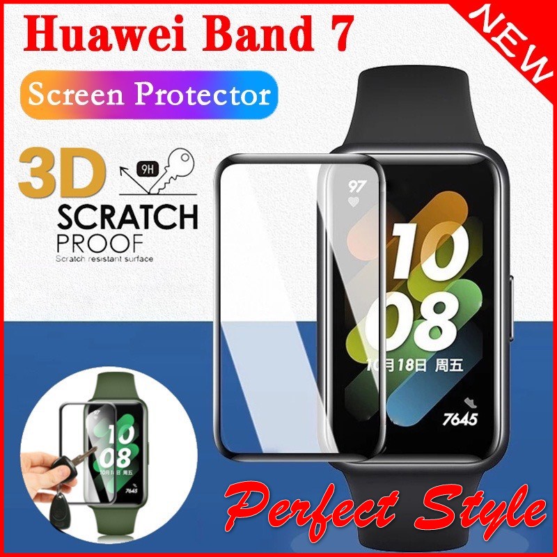 Miếng dán Full màn 3D đồng hồ Huawei Band 7 viền đen