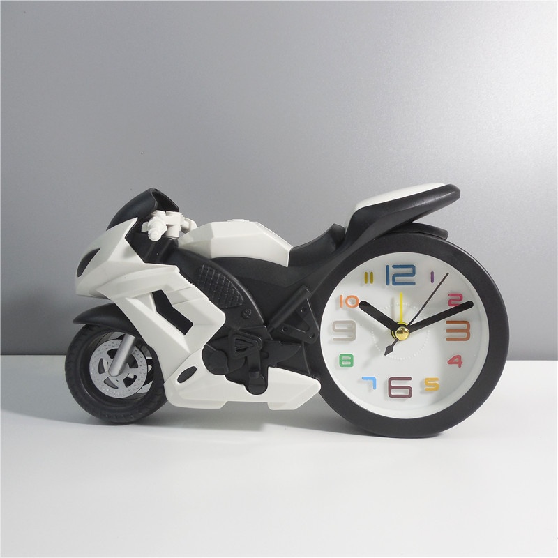 Đồng hồ báo thức để bàn mini mô hình Xe đua Moto - Decor trang trí bàn - Quà tặng
