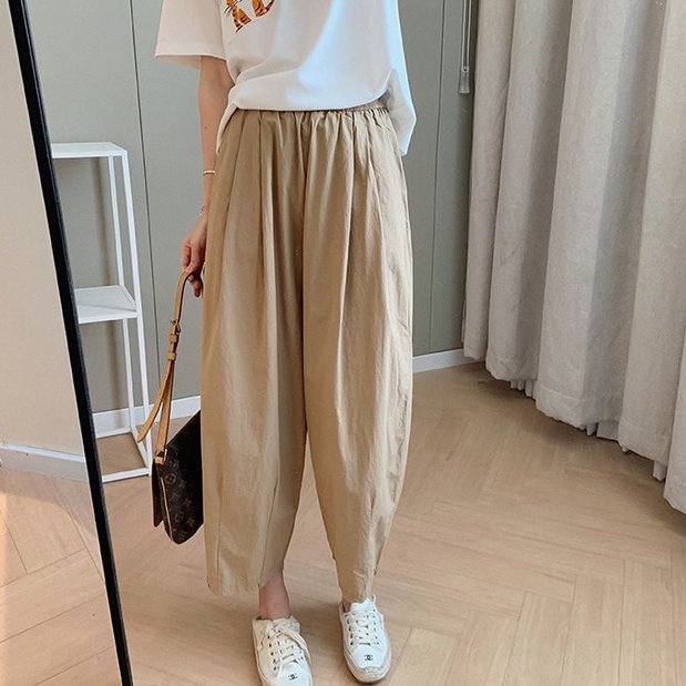 Quần ống rộng BH vải cotton thời trang mùa hè cho nữ