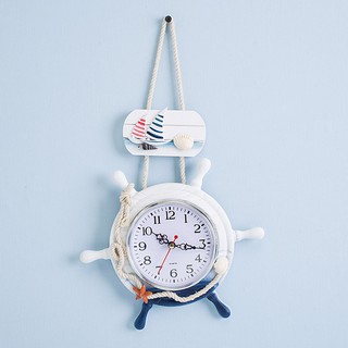 Đồng hồ bánh lái trang trí treo tường - Decor đồ trang trí theo phong cách biển Địa Trung Hải