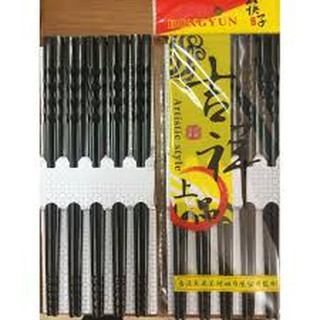 Gói 10 đôi đũa nhựa Đen / Đũa Đen / Đũa Melamine / Đũa Xoắn
