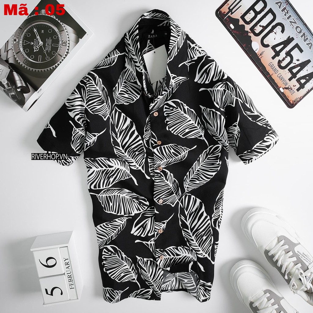 Sơ mi hoa lá  Áo đi biển nhóm đi biển hạo tiết hoa lá thời trang chất liệu đũi pha cotton mặc thoáng mát- bat store