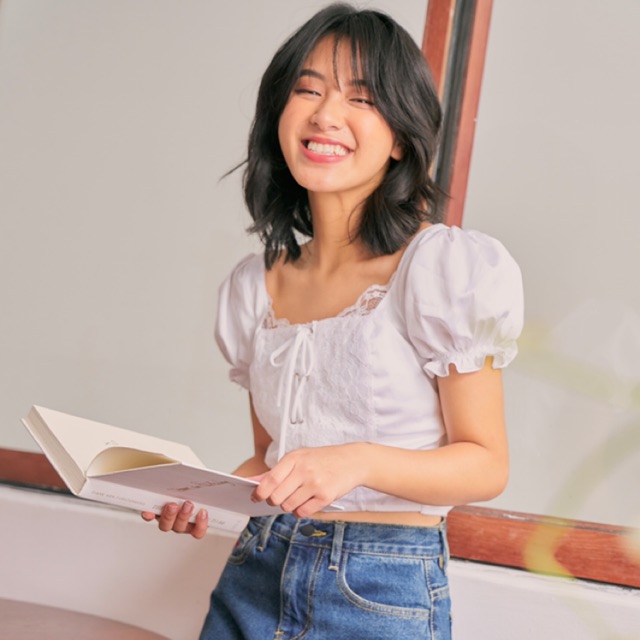 Áo kiểu pha ren dáng ôm Alicia lace SODA POP