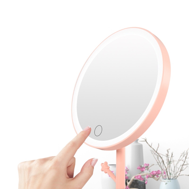 Gương Trang Điểm Để Bàn Có Đèn LED Có Cổng Sạc USB