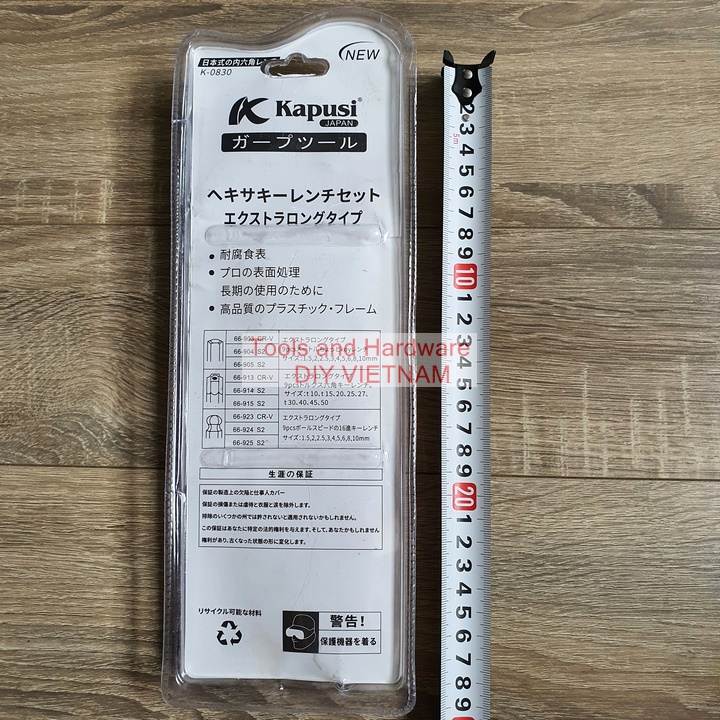 [Ảnh thật] Bộ Lục Giác Thép Nâu Thân Dài Đầu Sao Hãng Kapusi Nhật Bản 9 Cây, Chất liệu thép siêu cứng, Bảo hành 12 tháng