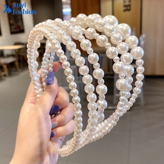 Thời Trang Hàn Quốc Ngọc Trai Đầu Đơn Giản Thanh Lịch Mũ Vàng Công Chúa Băng Đô Quấn Tóc Nữ Phụ Kiện Tóc