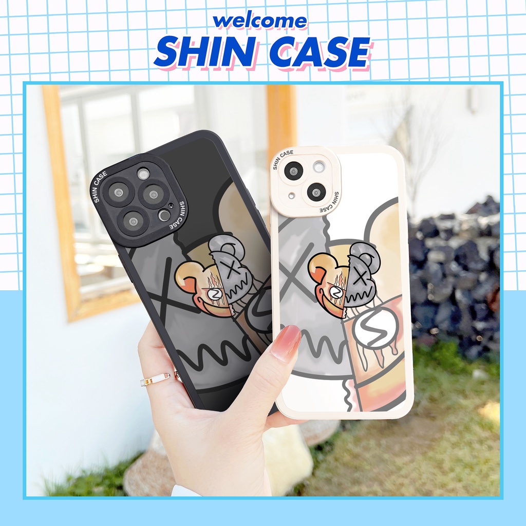 Ốp lưng iphone Hell Bear cạnh vuông 6/6plus/6s/6splus/7/7plus/8/8plus/x/xs/11/12/13/14/pro/max/promax/plus/shin/case