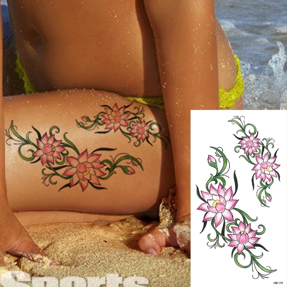 Hình Xăm Dán Tạm Thời Chống Nước Hình Đầu Lâu / Hoa / Sói / Mặt Trăng / Chim Nghệ Thuật Cho Nam Và Nữ