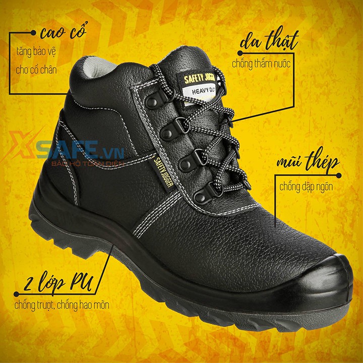Giày bảo hộ lao động nam Jogger Bestboy S3 cổ cao da bò, chống đinh/ nước/ trượt Giày công trình dáng thể thao - XSAFE