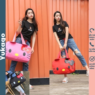 Túi xách du lịch hình mèo kity dễ thương cỡ lớn chất dù thời trang Yukago T2.001.HO