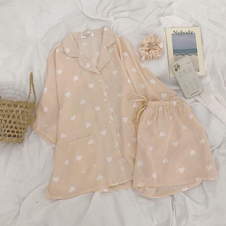 Bộ ngủ pijama cộc [Hàng L1] chất lụa mango mềm mại siêu mát