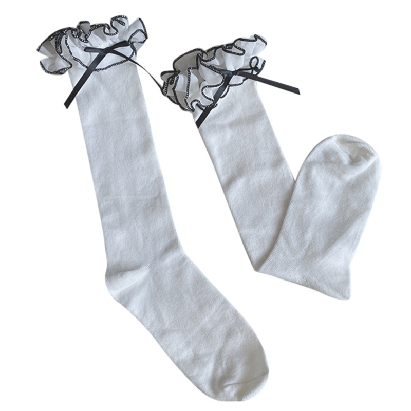 XIXI Vớ dài đến đầu gối màu sắc tương phản phong cách lolita xinh xắn cho nữ