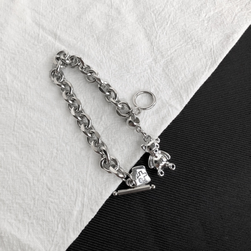 Vòng đeo tay bằng thép titan phong cách hiphop cá tính