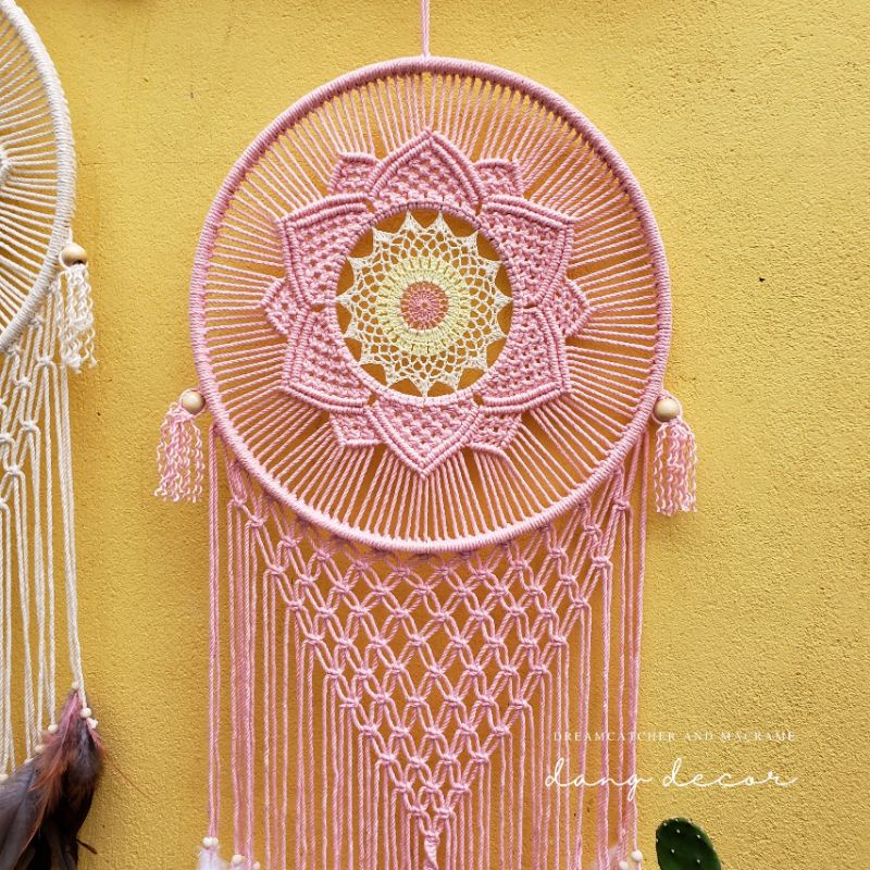 Dreamcatcher bông hoa siêu lớn trang trí nhà, quán cà phê, homestay phong cách boho