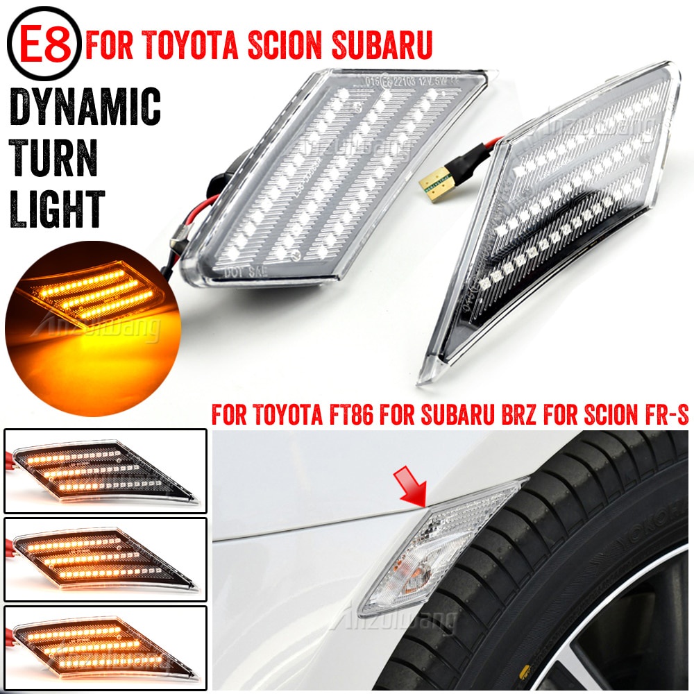 Đèn LED Năng Động Bật Tín Hiệu Bên Đánh Dấu Đèn Tuần Tự Cho Xe Toyota 86 FT86 GT86 Cho Scion FR-S Ch