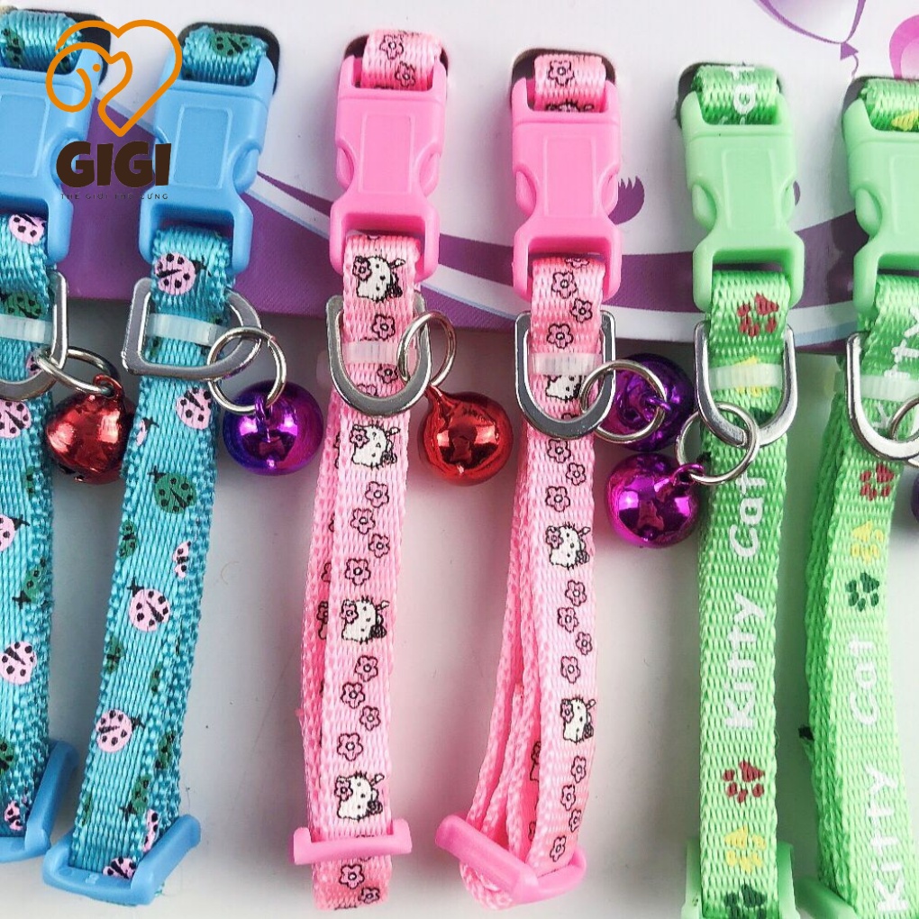 Vòng cổ Zichen size lớn pet dưới 10kg bản 1.5cm có chuông lục lạc cho thú cưng chó mèo giao ngẫu nhiên - GiGi Pet Shop