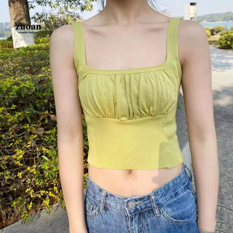 Áo Tank Top Dệt Kim Màu Trơn Lưng Cao Quyến Rũ Cho Nữ | WebRaoVat - webraovat.net.vn