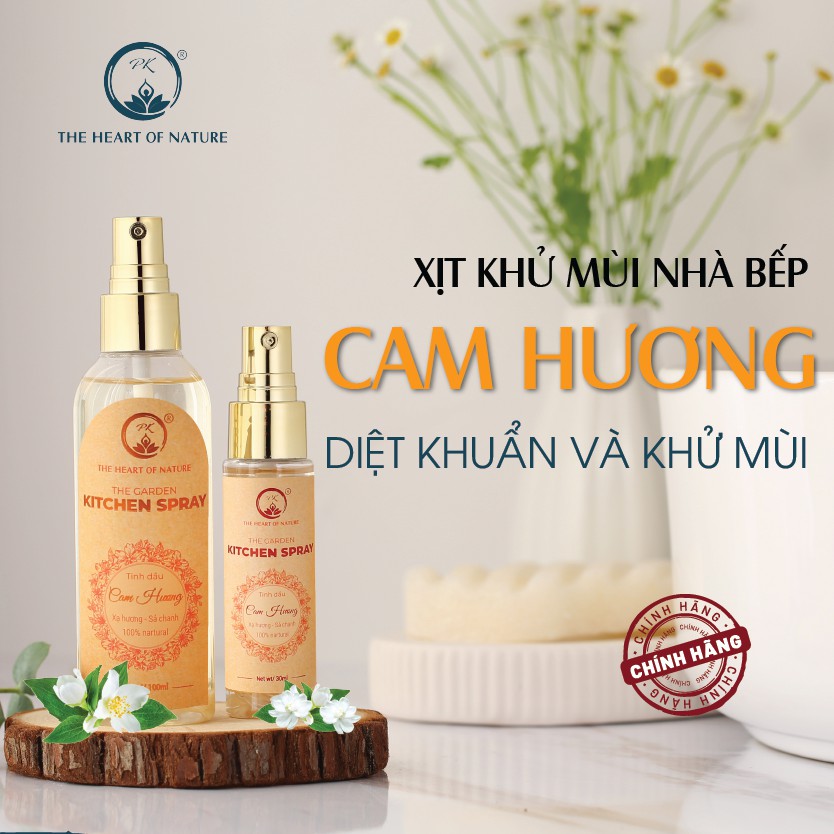 Xịt khử mùi bếp tinh dầu Cam Hương PK 30ml/100ml- đẩy lùi mùi thức ăn