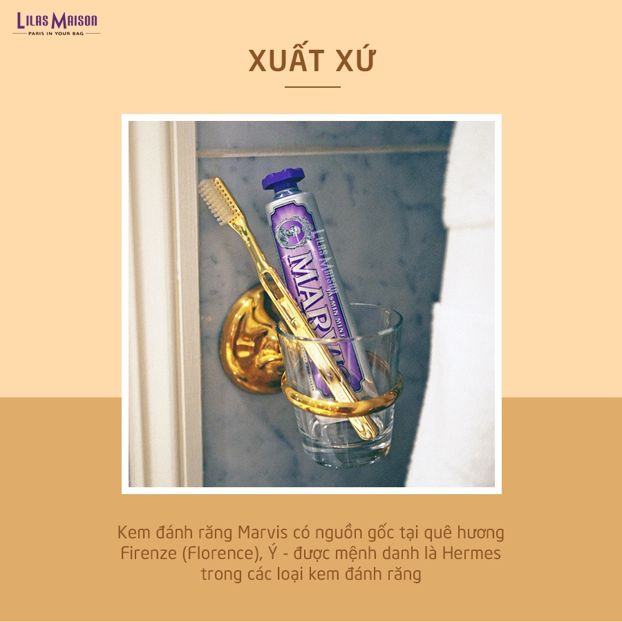 Kem Đánh Răng Marvis cao cấp của Ý giúp sáng răng sạch mảng bám với 7 mùi hương cực kì lôi cuốn 85ml