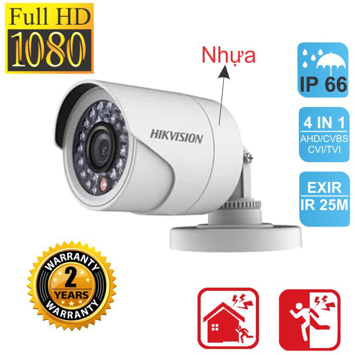 [Mã 253ELSALE hoàn 7% đơn 300K] Camera HDTVI Thân Trụ HIKVISION DS-2CE16B2-IPF 2MP, Chính Hãng, Bảo Hành 24 Tháng