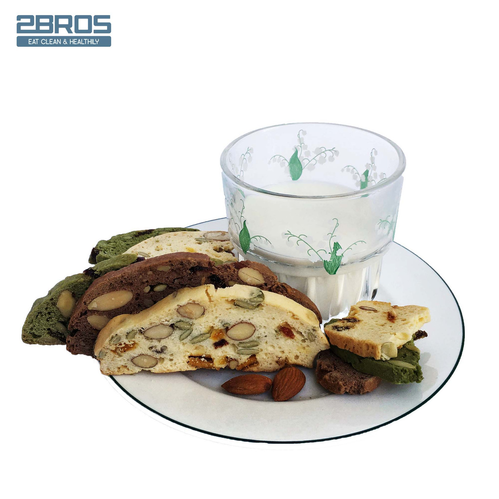 Bánh Biscotti mix 3 vị - Bánh ăn kiêng không đường 2Bros - Dành cho người ăn kiêng, giảm cân, tiểu đường. | BigBuy360 - bigbuy360.vn