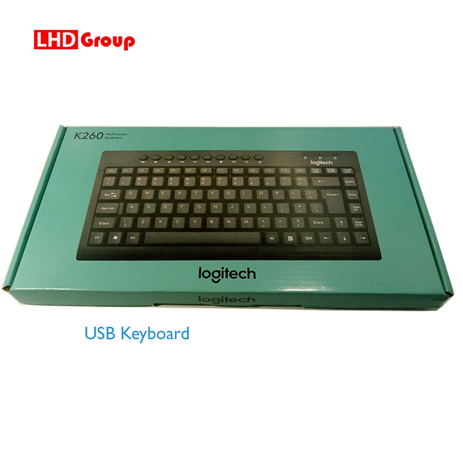 Bàn Phím Mini LOGITECH K260 - Có dây, 10 phím tắt, tổng 84 phím nổi