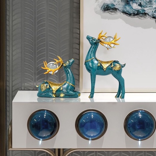 Tượng cặp hươu Windoo decor trang trí phòng siêu đẹp và sang trọng